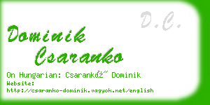 dominik csaranko business card